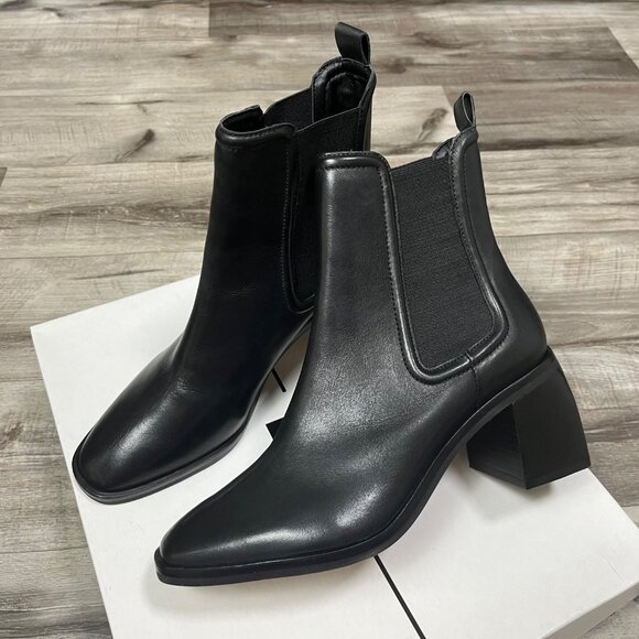 Dolce Vita Shoes - Dolce Vita Leather Iliana Square Block Heel Chelsea Boots Black NIB Size 9.5